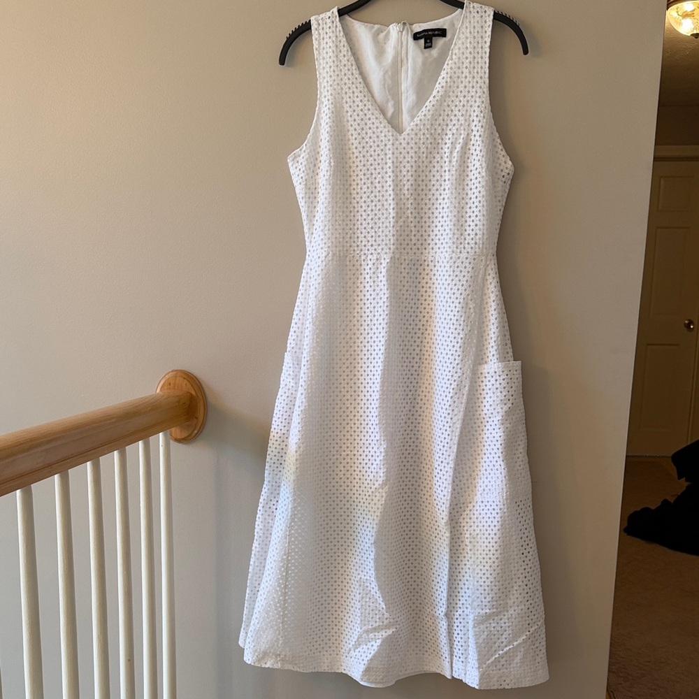 Banana Republic White Eyelet Midi Dress
